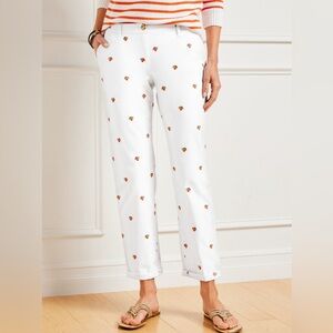 🍊Talbots embroidered oranges summer pants